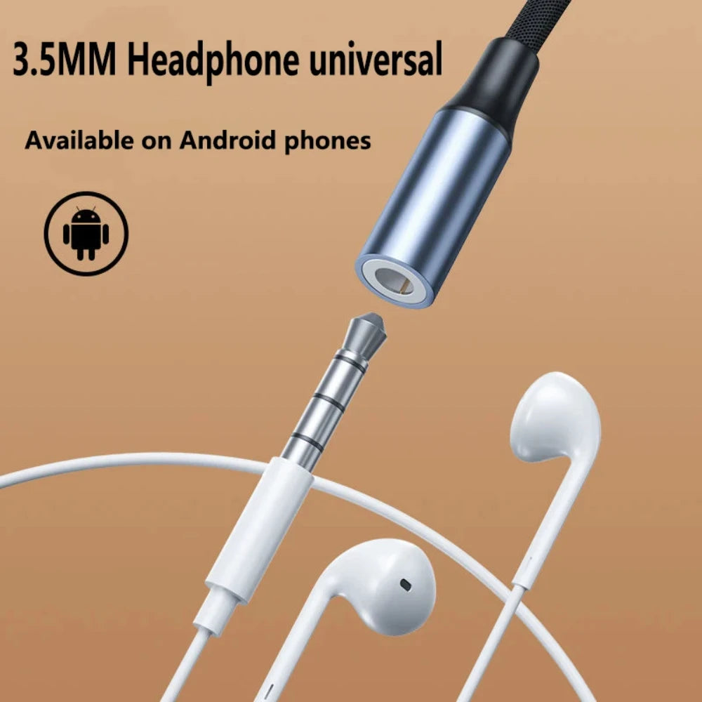 NNBILI HiFi USB Type C To 3.5 Jack Earphone Adapter USB-C 3 5mm Audio Cable Converter For IPhone 15 Series Samsung Galaxy Huawei