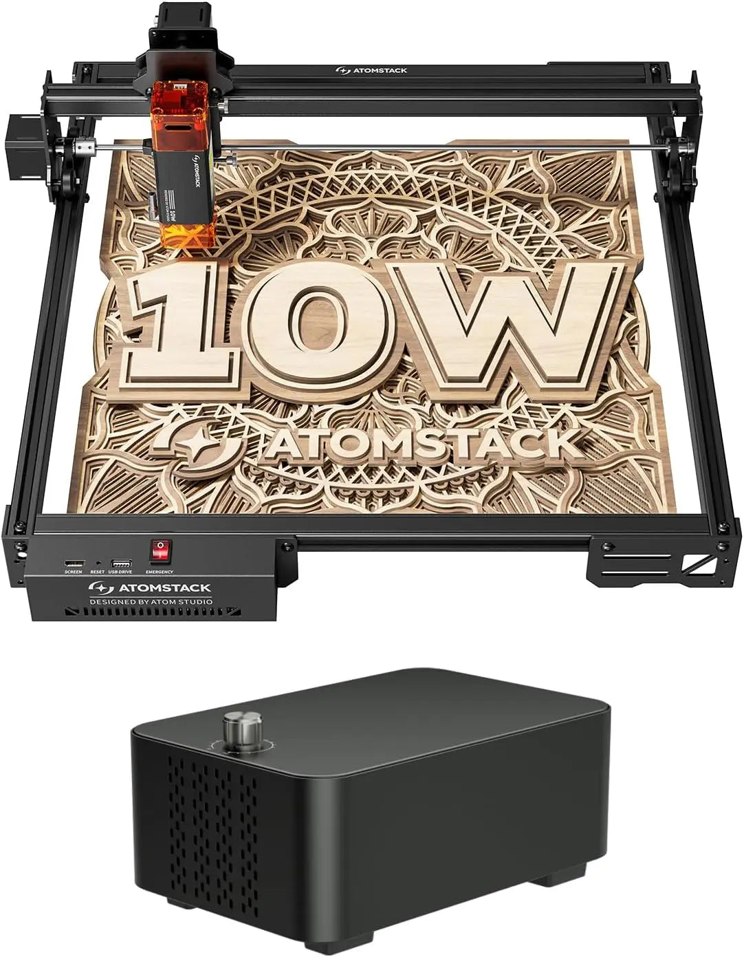 ATOMSTACK A10 PRO V2 Laser Engraver Cutter 10000mW Laser Class 4 400 x400mm 24000mm/min Fast Speed PC Phone App Control