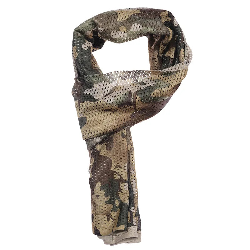 Large Camouflage Scarf Sniper Hunter Mesh Face Scarf Men Riding Cycling Veil Camping Hunting Fishing Hiking Scarves