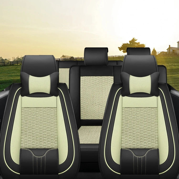 7 Seater Car Seat Covers Full Set With Waterproof Leather Compatible Automotive Vehicle Cushion Cover Universal Fit