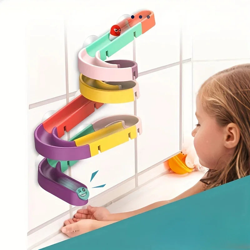 12/16/24pcs Bathroom Track Toys/Building Block Assembly Toys/Shower Carousel Toys/Water Play Toys Halloween Christmas Gift