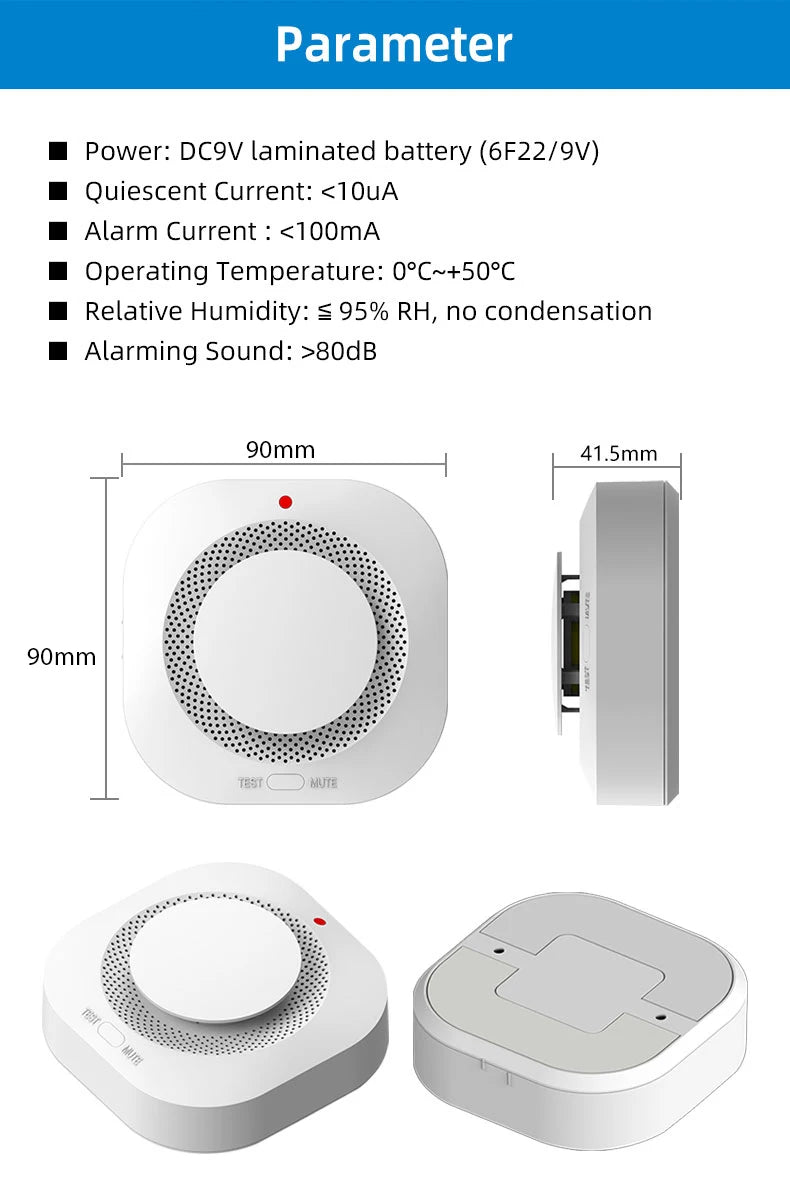 Gautone Independent Smoke Alarm Fire Protection Smokehouse Home Security System Smoke Detector