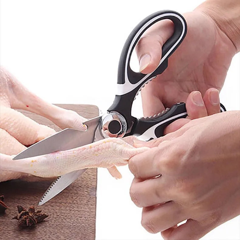 Multifunctional kitchen scissors Household kill fish cut vegetables roast broiler bone scissors Stainless steel scissors