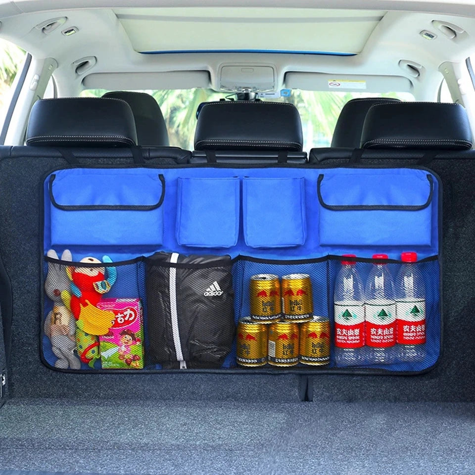 Car Organizer Auto Rear Seat Back Trunk Net Mesh Cargo Storage Bag Pocket Cover Stowing Tidying Interior Camping Accessories