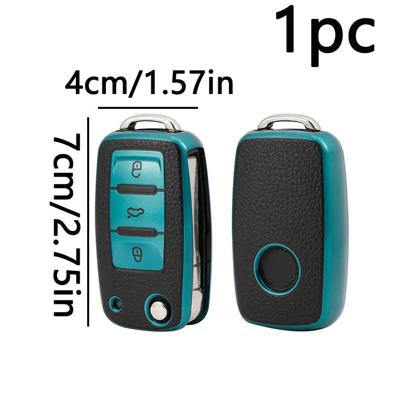 TPU Leather Car Key Case Scratch-resistant Waterproof Car Key Protective Cover Car Accessories Interior