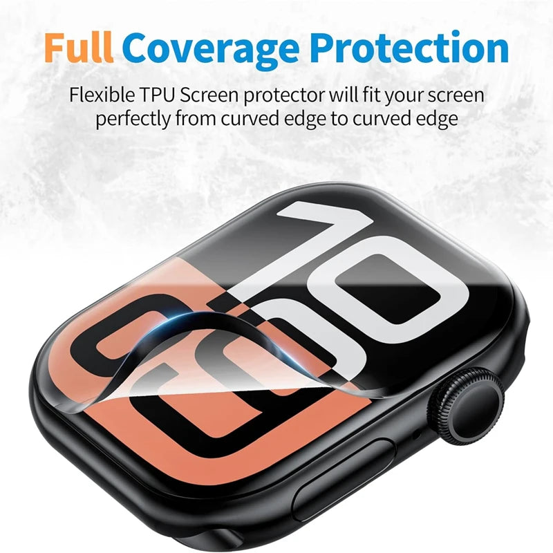Protector Film For Apple Watch 46mm 45mm 44mm 41mm 40 38 42 mm 49mm Curved Screen Protectors iwatch series Ultra 10 9 8 7 SE 6 5
