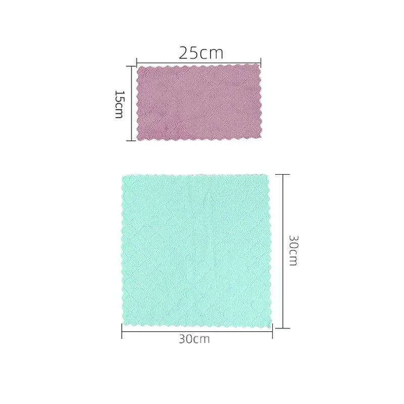 10/20pcs Dishwashing Cloth Kitchen Cleaning Wipes Household Multipurpose Absorbent Nonstick Oil Fiber Cleaning Cloth