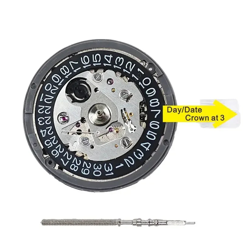 NH35A Premium Mechanical Movement NH35 White Date wheel 24 Jewels Automatic Self-winding High Accuracy Movt Replace