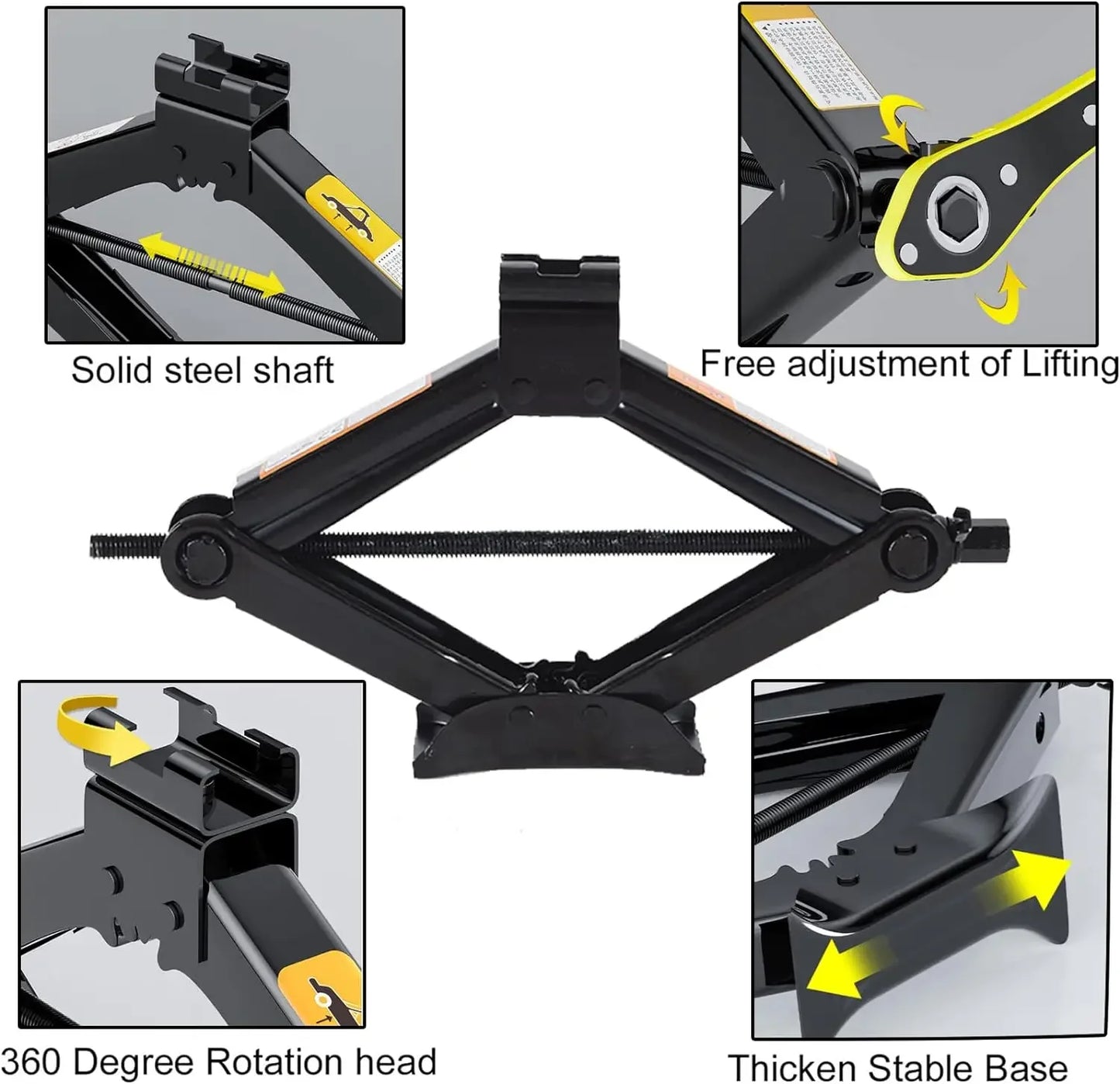 Car Jack 0.8T/1T/2T Portable Labor-saving Hand-cranked Car Scissor Jack Car Repair and Tire Replacement Special Tool for Car SUV