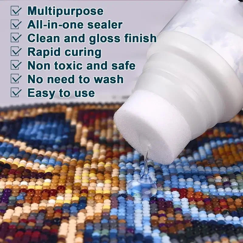 120ML Adhesives & Sealers Diamond Painting Sealer Puzzle Art Glue Permanent Hold & Shine Effect Sealer Diamond Painting Puzzle