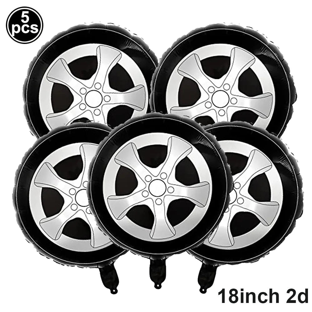 Traffic Cones and Racing Checkered Flags Black White Flags Kids Racing Theme Decorations for Race Car Birthday Party Supplies