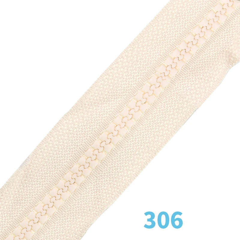 (10pcs)5# resin 60CM zipper clothing color single head open tail long down jacket cotton clothes glue teeth