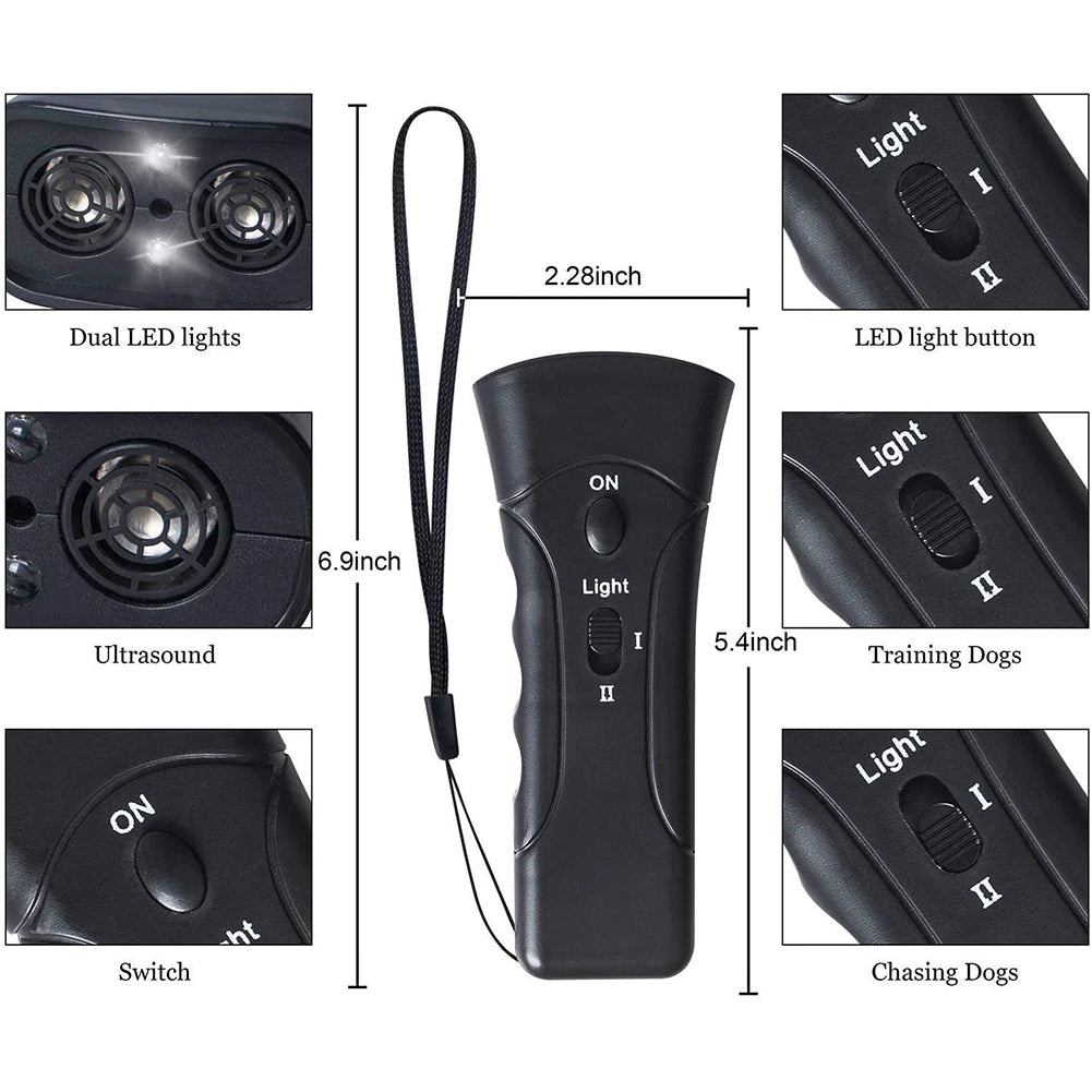 1-5Pcs Ultrasonic Pet Dog Repeller Anti Barking Stop Bark Training Device High Power Dog Training Repellents USB Charging