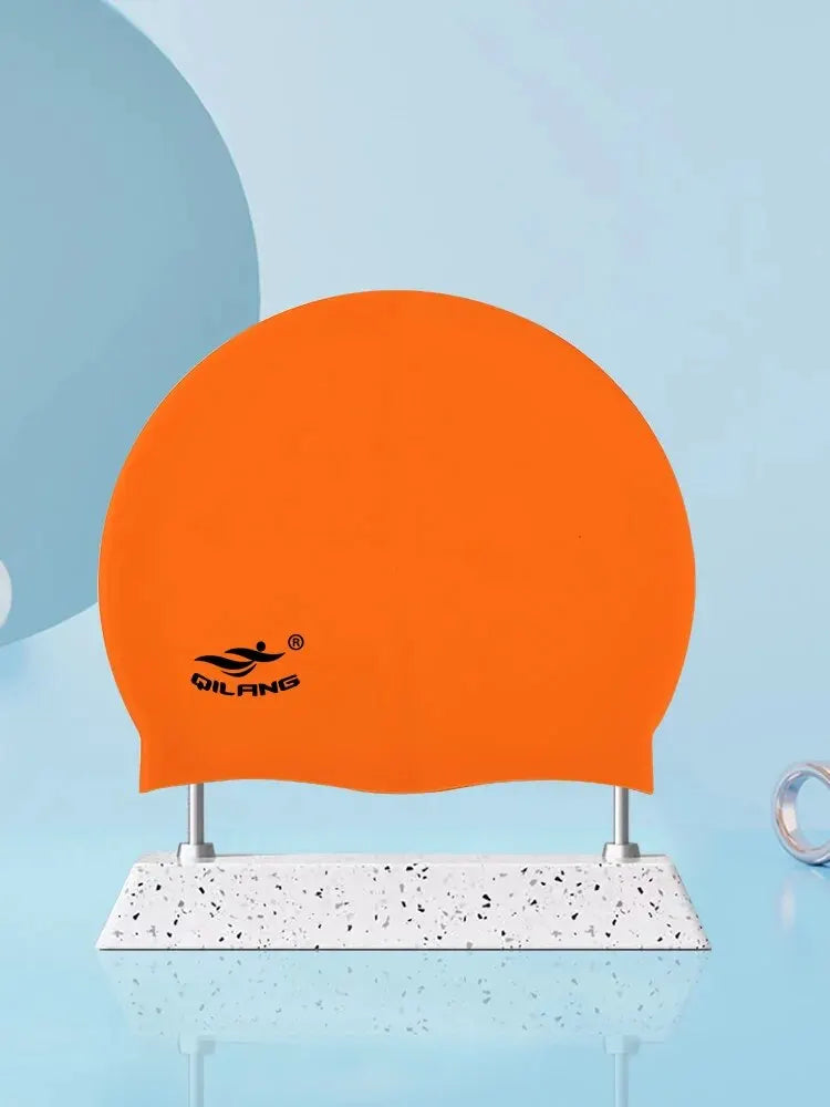 Waterproof Ear Protector With No Wut Head Silicone High Quality Swimming Cap for Children and Adults