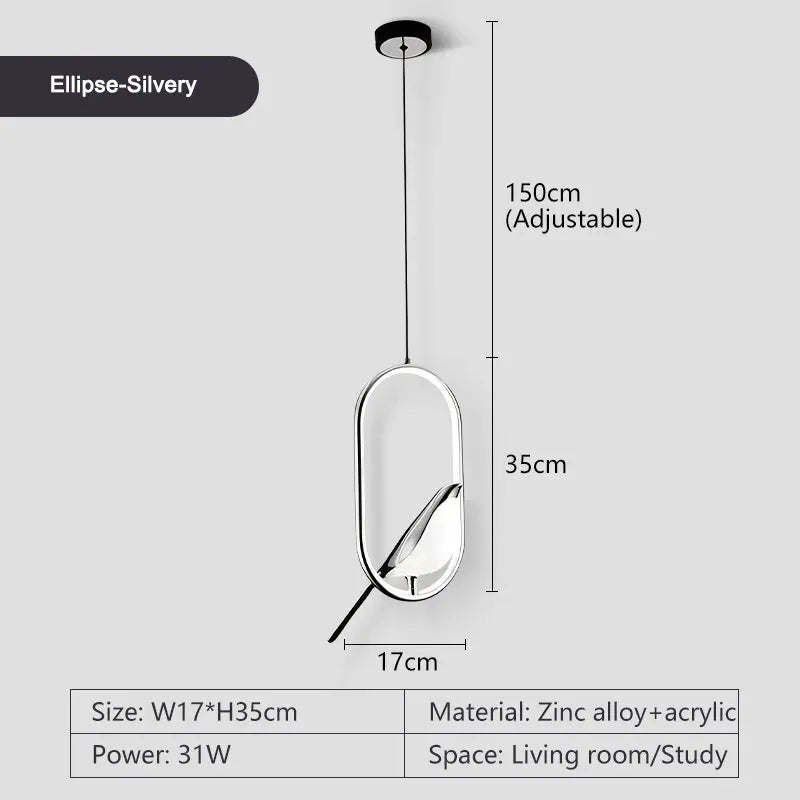 Modern LED Magpie Bird Pendant Lights Chandelier Lighting for Sofa Background Kitchen Indoor Hanging Lamps Corridor Gold Silver