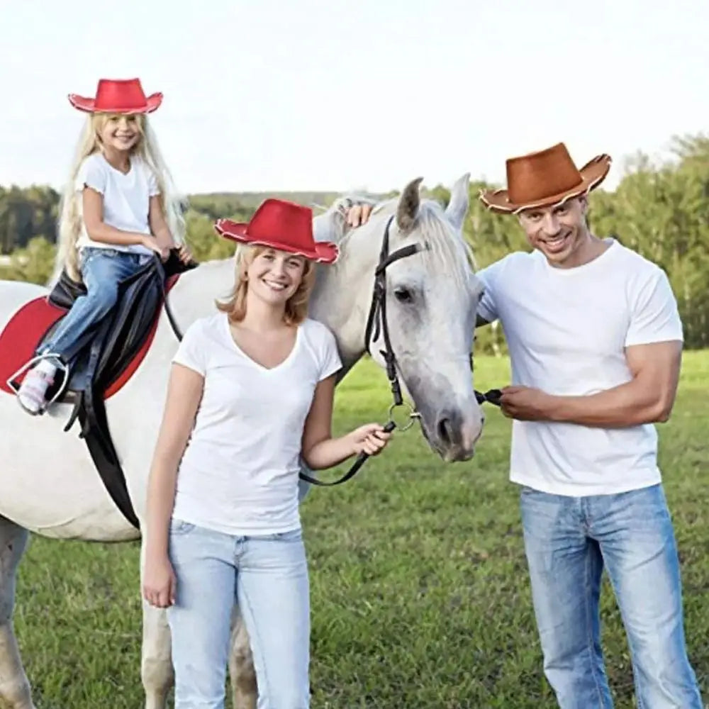 Adjustable Western Big Eaves Cowboy Hat Kids Cosplay Costume Prop Dress-up Jazz Hat Felt Princess Hat Party Cowgirl Hat