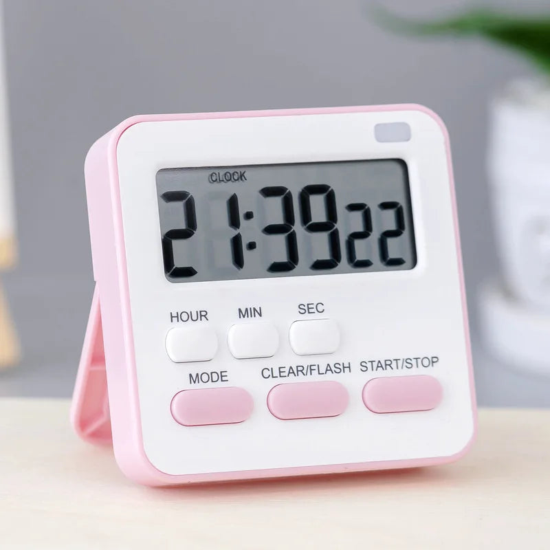 Portable Mini Digital Clock with Flashing Light Timer Cooking Kitchen Sport Study Game with Magnetic Countdown Alarm Clock 2023