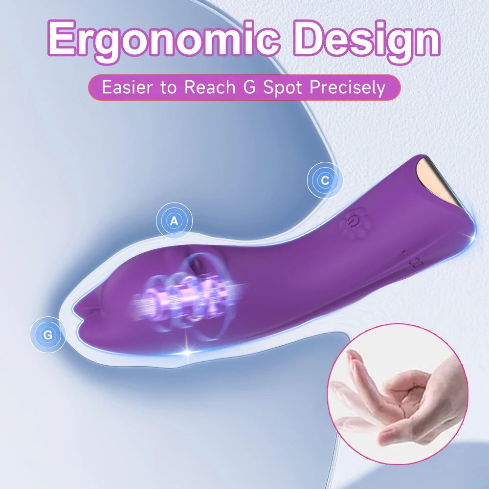 10 Speed G-Spot Finger Vibrator Clitoral Nipple Stimulation Massage Masturbator Suitable for Adult Women or Couples Sex Toy