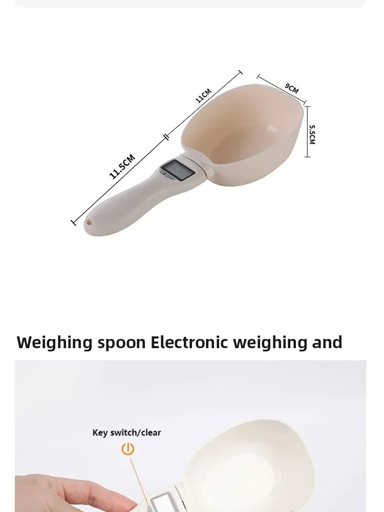 Pet Food Scale LCD Electronic Precision Weighing Tool Dog Cat Feeding Food Measuring Spoon Digital Display Kitchen Scale