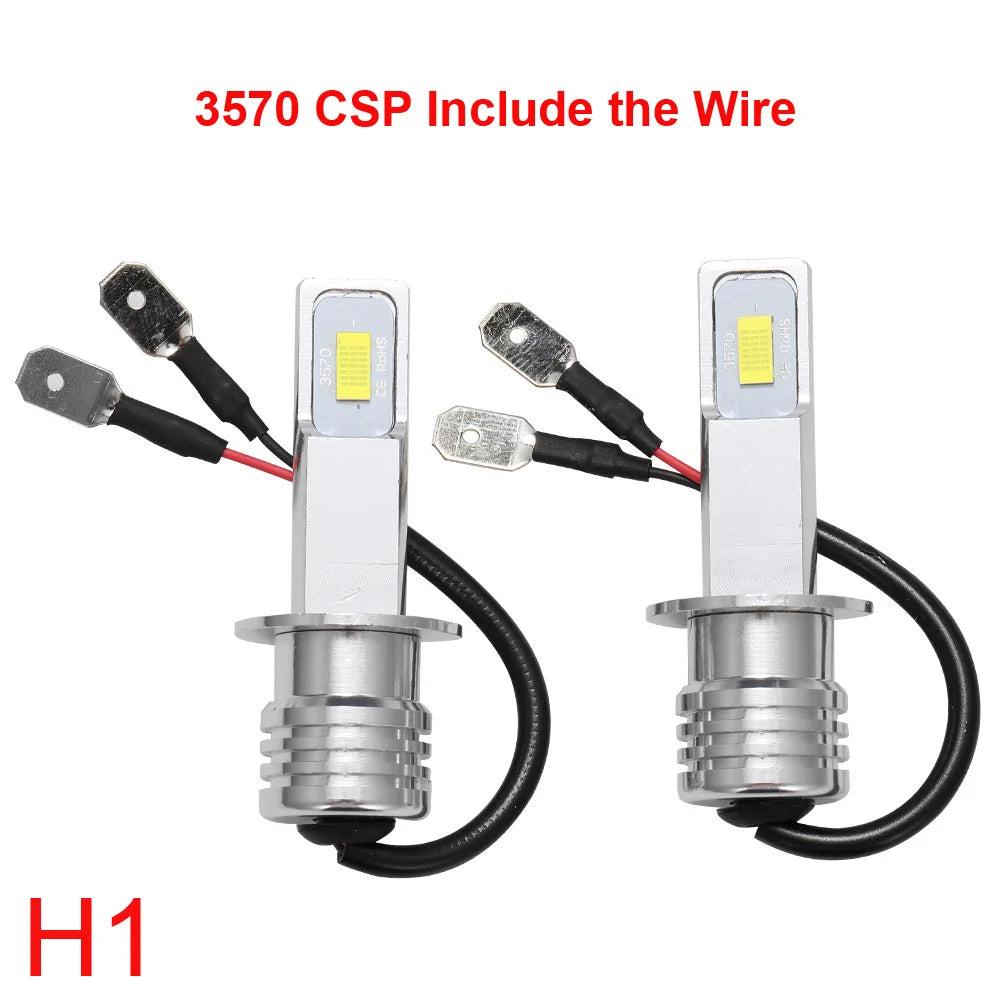2Pcs H7 LED Headlight Bulb Mini H4 H1 H3 Wireless 80W 20000LM 6500K 4300K CSP Car Headlamp Auto Diode Lamp 12V 24V Automobile