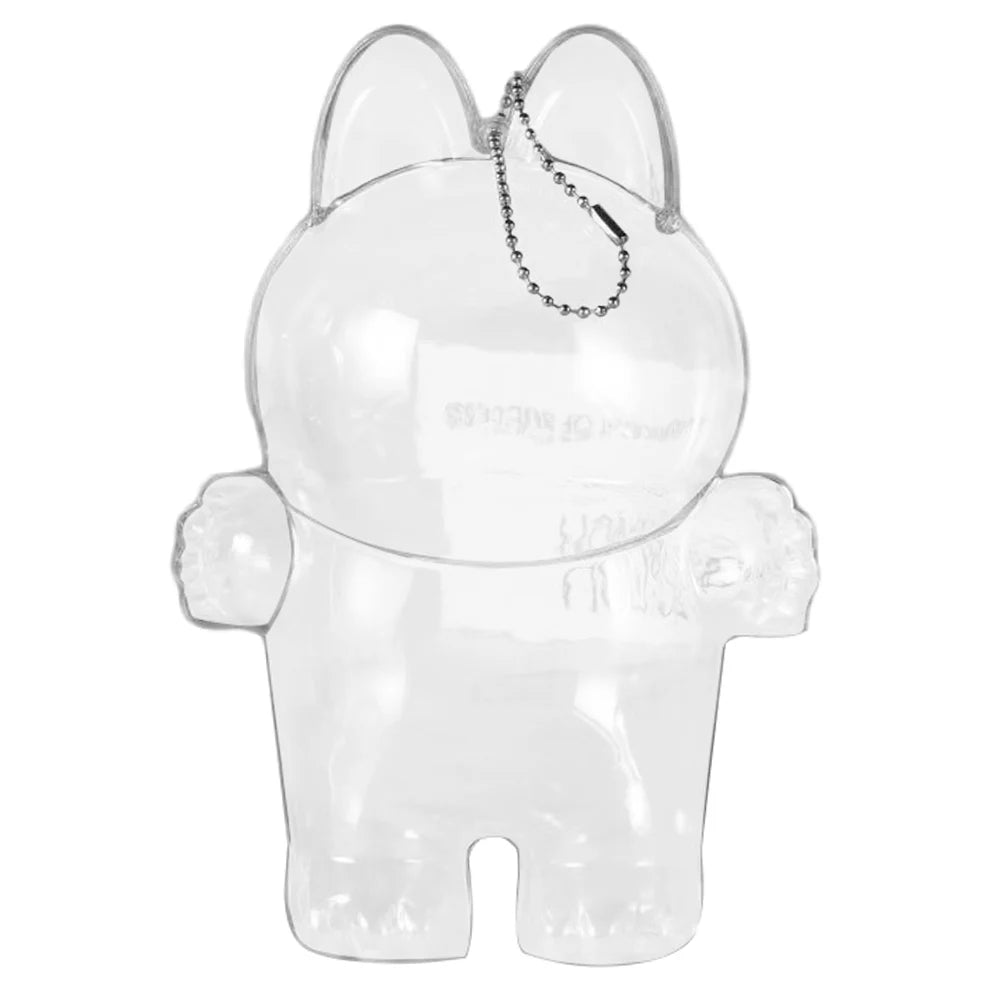 Transparent Protective Cover For Labubu V1 V2 Monster Toy Storage Box Elf Plushie Display Cover Doll Accessories Birthday Gifts