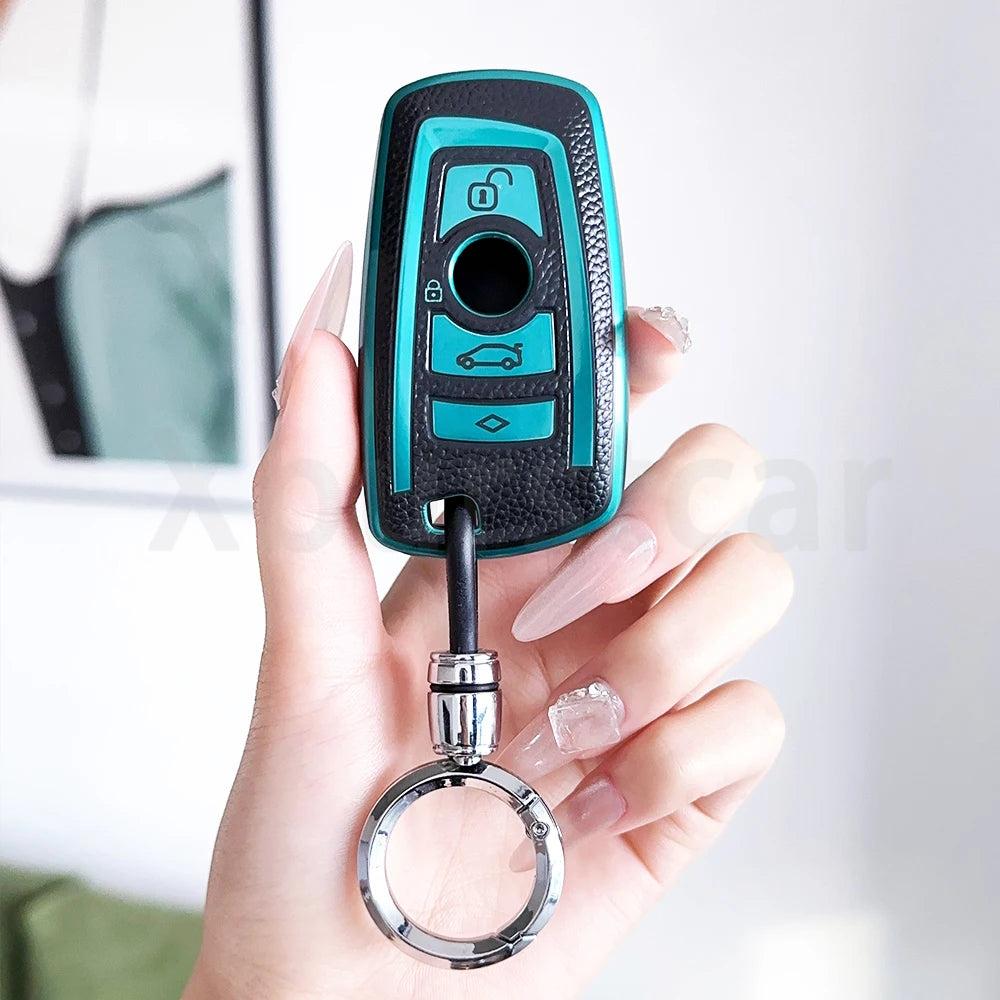 TPU Leather Car Smart Key Fob Case Cover for BMW 3 4 5 Series 320i 530i 550i F20 F21 F30 F31 F25 F01 F02 Shell Holder Protector