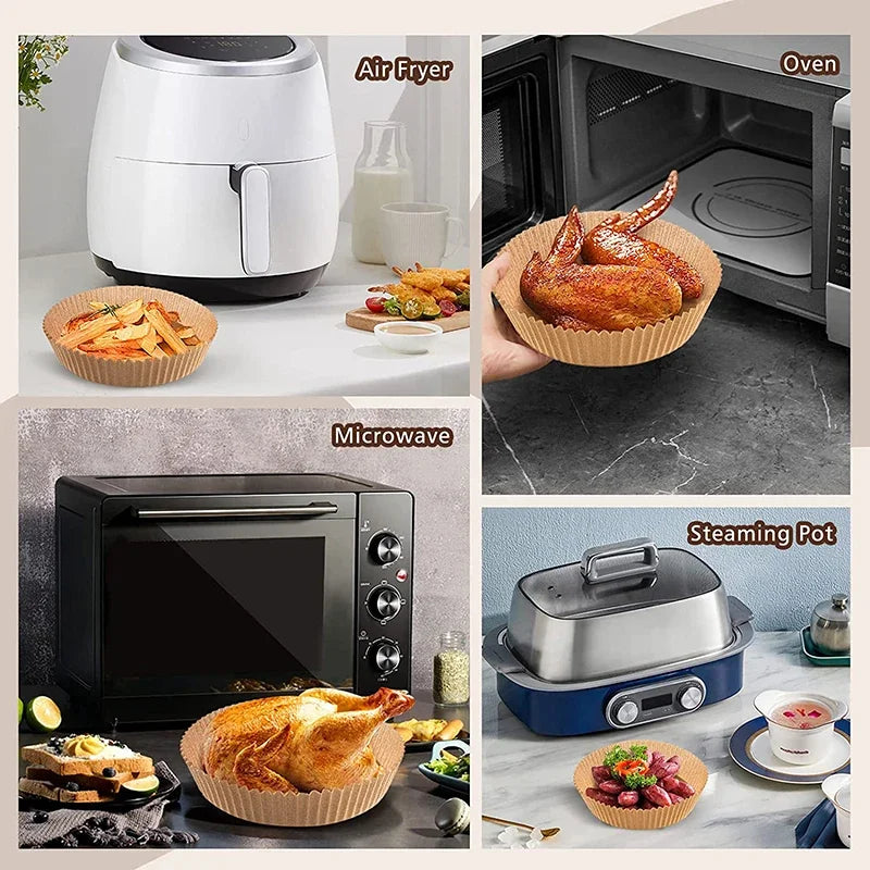 50Pcs Air Fryer Special Paper Oil-Absorbing Food Pad for Air Fryer Oil-proof Disposable Baking Paper AirFryer Accessories