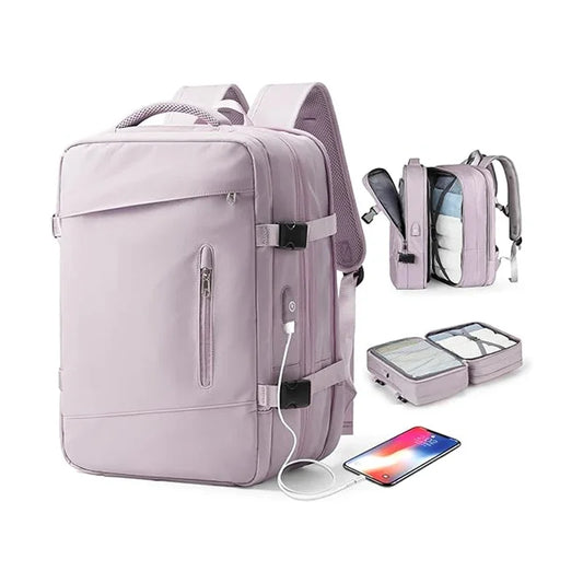 Large Travel Backpack for Women Men Laptop Backpack with Shoe Compartment Waterproof Hiking Carry on Backpack Expandable