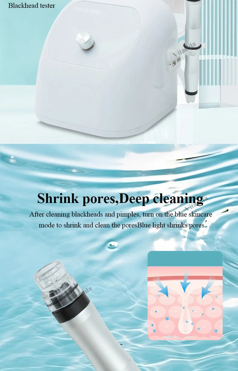 2024 Beauty Facial Lift Cleaner Pore Vacuum Blackhead Remover Portable Deep Cleansing Small Bubble Hydro Machine for Nose Face