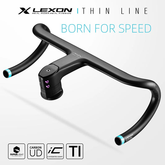 LEXON Full Carbon Road Integrated Handlebar Ultralight Road Bike Handlebar T1000 Racing Bent Bar, Bicycle Accessories 28.6mm