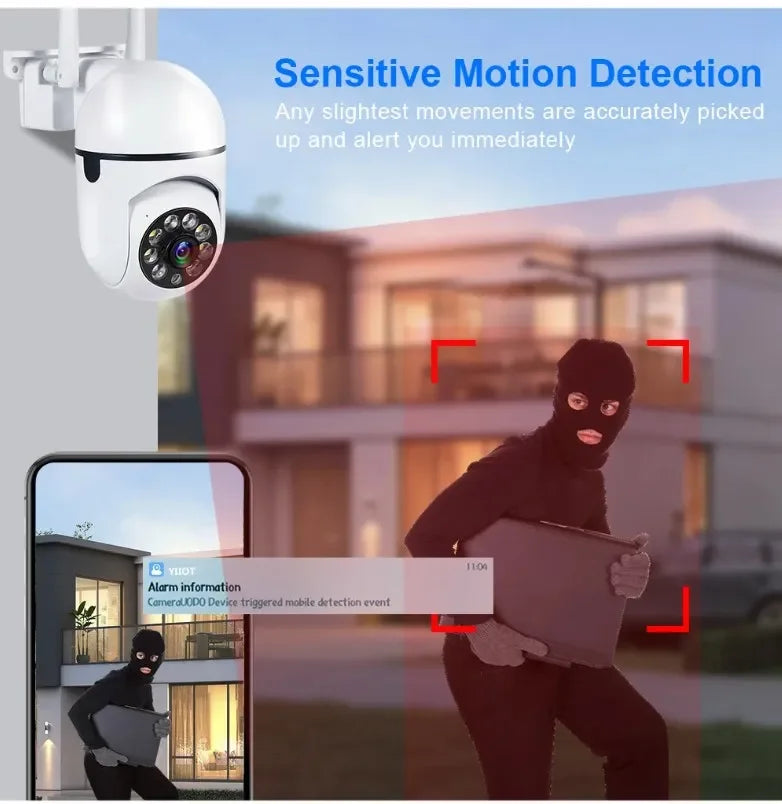 CCTV Wifi Camera Wireless Security Surveillance Cameras Outdoor 4X Digital Zoom Night Color AI Smart Tracking Two Way Audio IP66