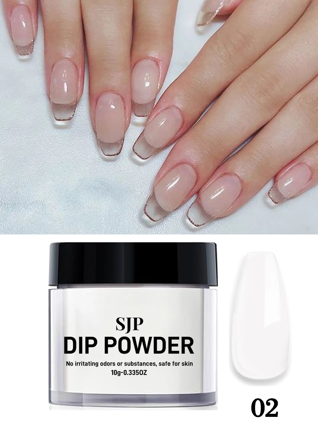 10 G Nail Dip Powder for French Manicure, Color Dip Powder, Suitable for Home Nail Salon DIY, Long Lasting, No Curing Manicure L