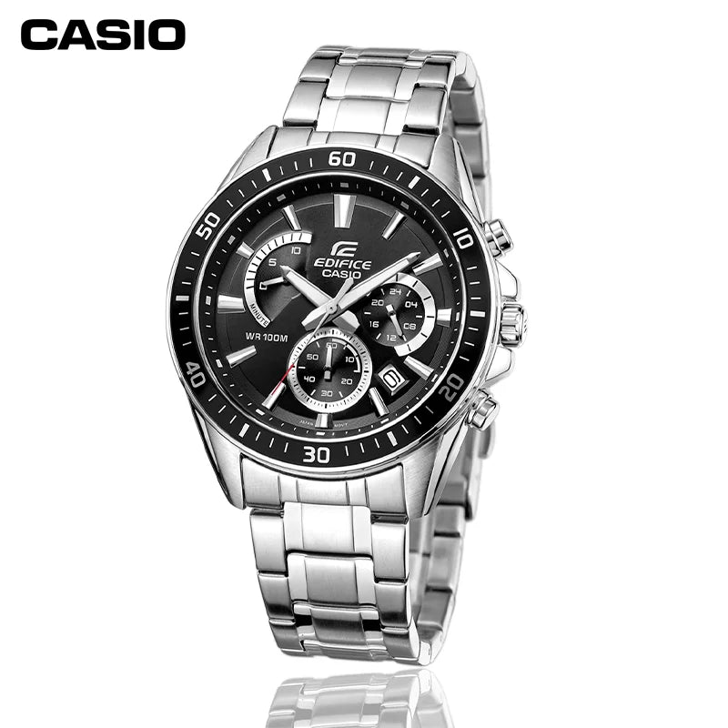 Casio EFR 552D Business Men s Elite Watch Steel Belt Silver Waterproof Quartz Watch Gift Multi dial Stopwatch Calendar Unique