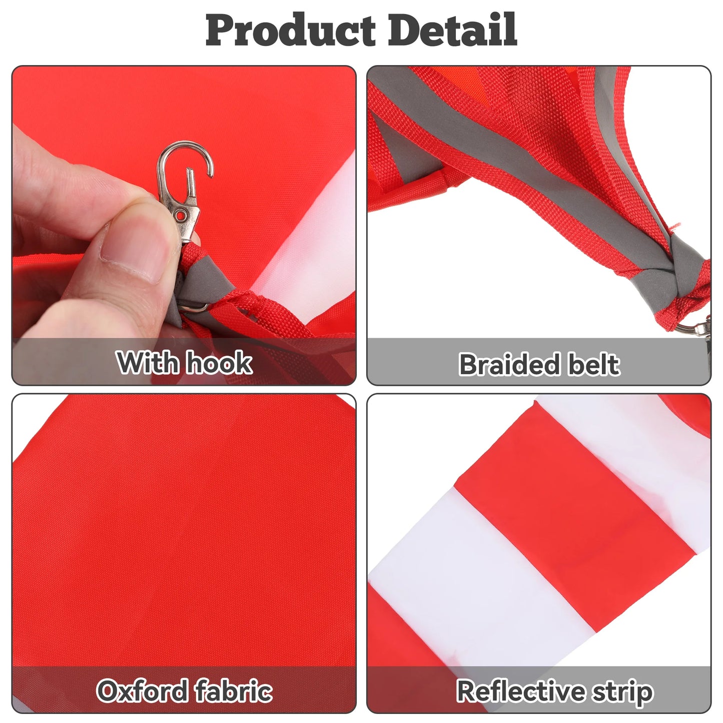 60cm Hanging Reflective Windsock Flags Wind Direction Indicators for Outdoor Airport Garden Farm Measurement Weather Vane