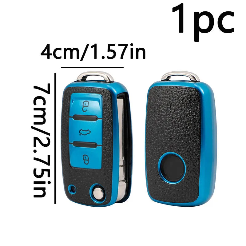 TPU Leather Car Key Case Scratch-resistant Waterproof Car Key Protective Cover Car Accessories Interior
