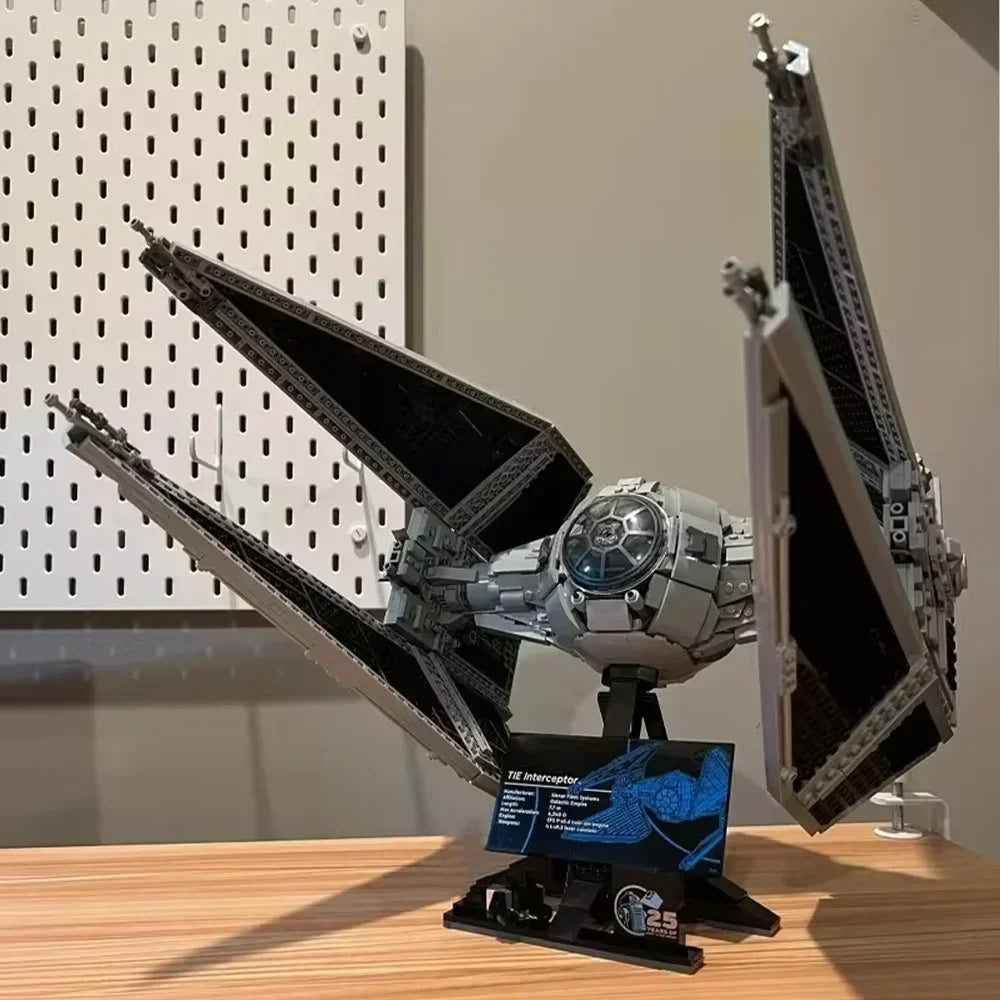 New Spaceship TIE 1931Pcs Interceptors Bricks Model Sets Building Blocks Modified from Imperial Fighters Assembly MOC Toys Gifts