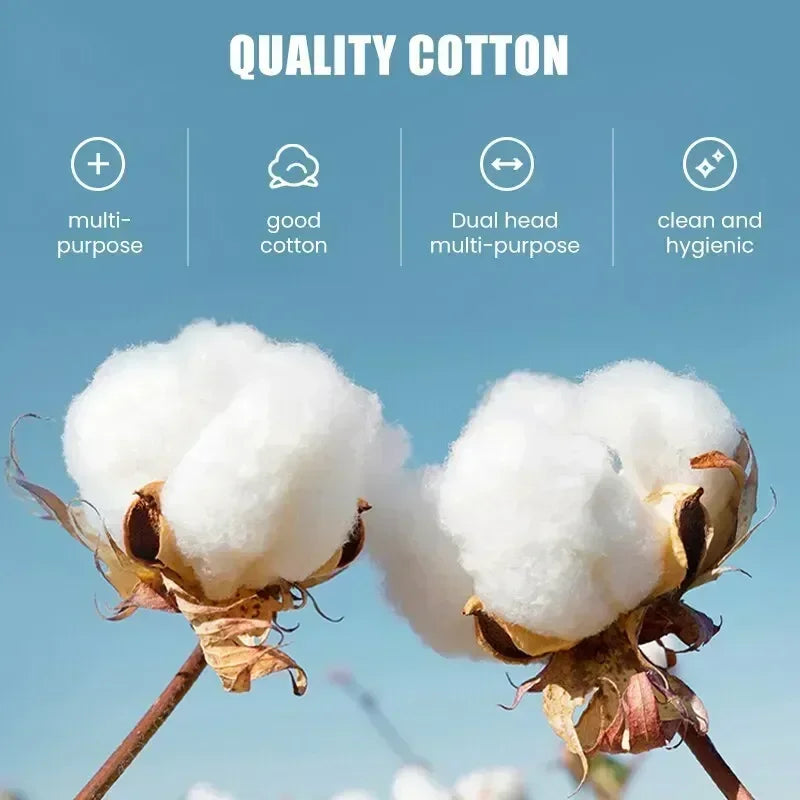 100/300/500 Pcs Cotton Swabs with Wooden Sticks, Bamboo Cotton Swabs Double Round Tips, Biodegradable Cotton Buds