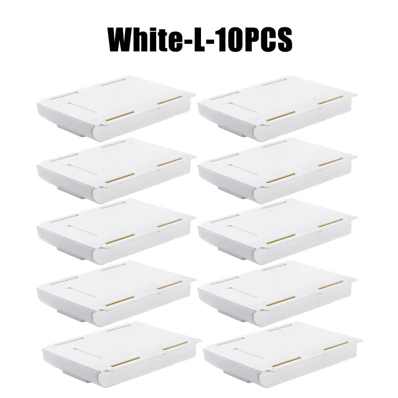 Hidden Storage Box Desk Storage Drawer Self-Adhesive Plastic Table Storage Holder Simple Sundries Cosmetics Stationery Organizer