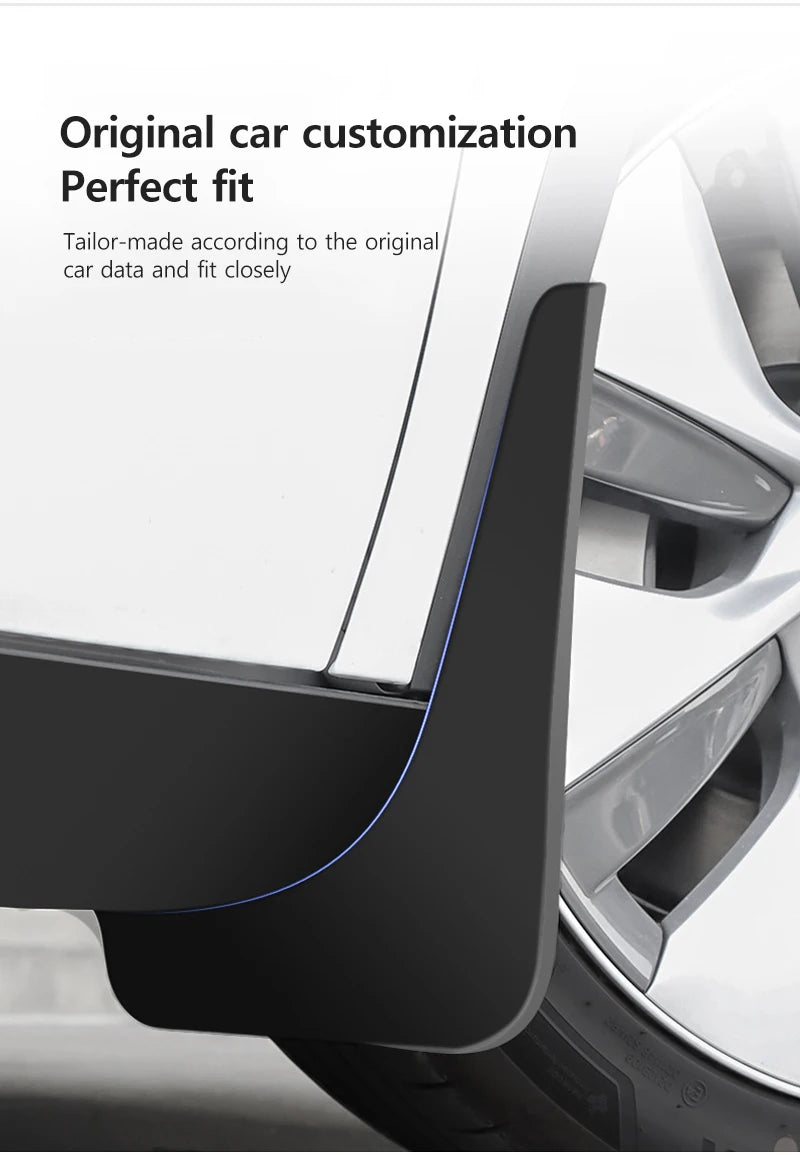 NovaAcc Fender Mud Flaps for Tesla Model Y 2017 to 2024 Model 3 2021 to 2023 2024 Highland Flexible Mud Guards for Tesla