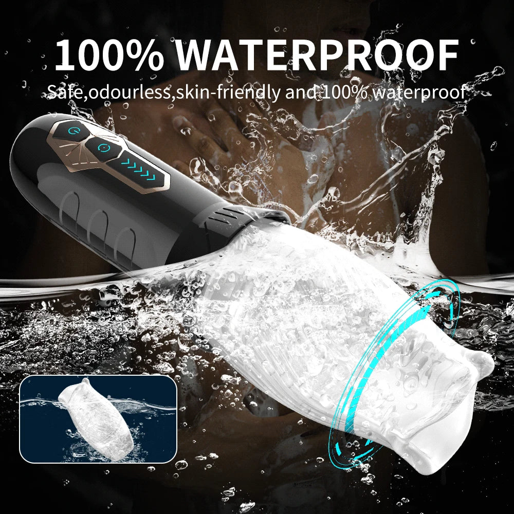 Automatic Rotating Vibrating Male Masturbator Penis Massage Vibrator Real Oral Sex Glans Delay Trainer Masturbation Toys for Men