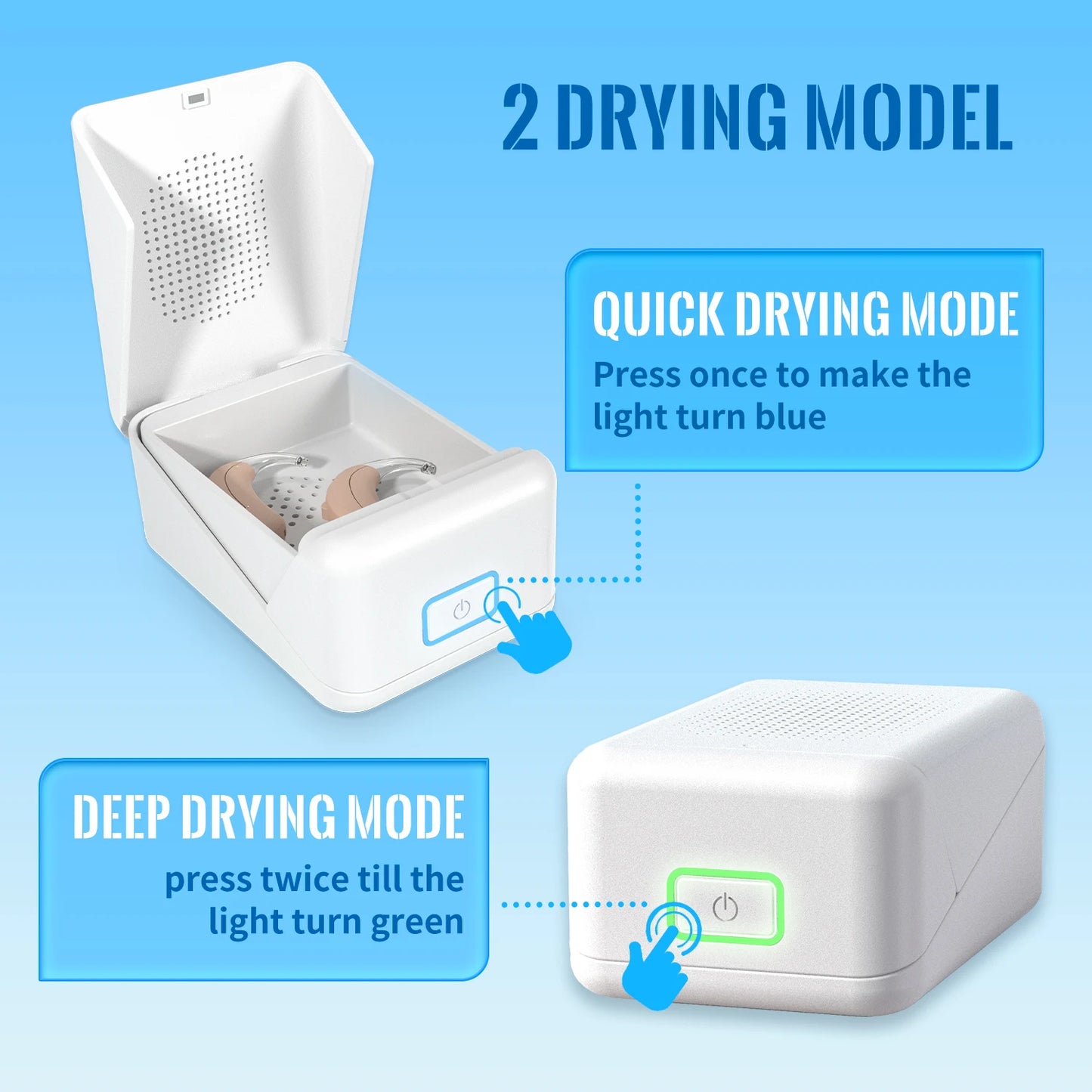 Dryer for Hearing Aid Electronic Dehumidifier Removes Sweat & Moisture Efficiently