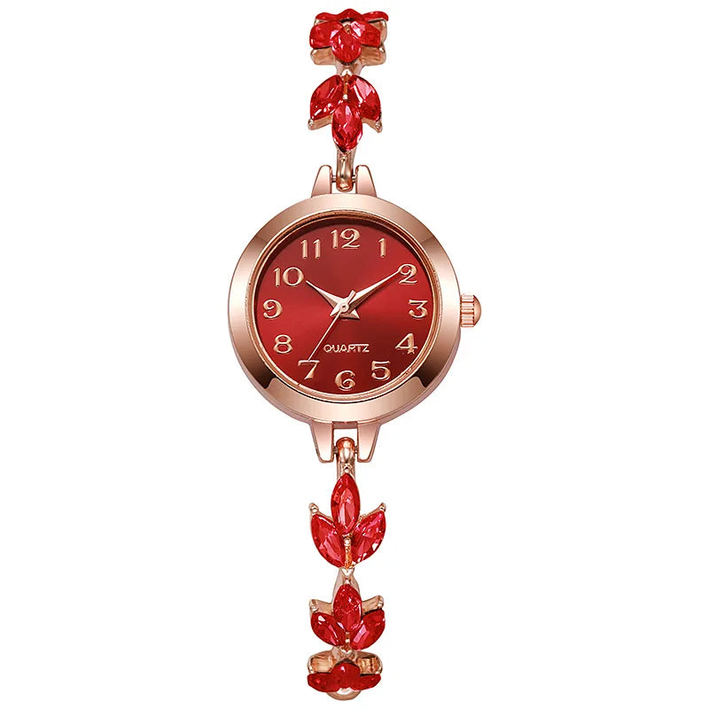 Elegant Women Watches Luxury Rhinestone Bracelet Bracelet Quartz Watch Reloj Mujer Girls Clock Gift(Without Box)