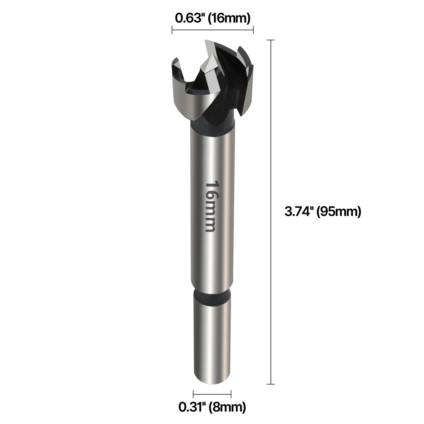 Vearter 1Pc 6mm-100mm Forstner Woodworking Tools Hole Saw Hinge Boring Drill Bits Round Shank High Carbon Steel Cutter