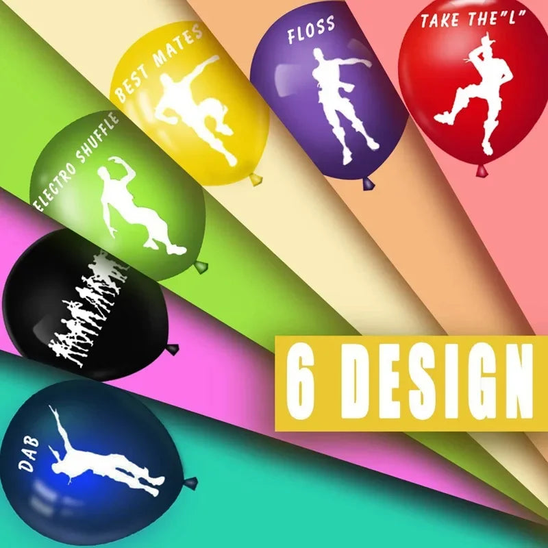 6pcs 10pcs Fortnition Latex Balloon Set Game Party Balloon Combination Children's Birthday Toy Party Decoration