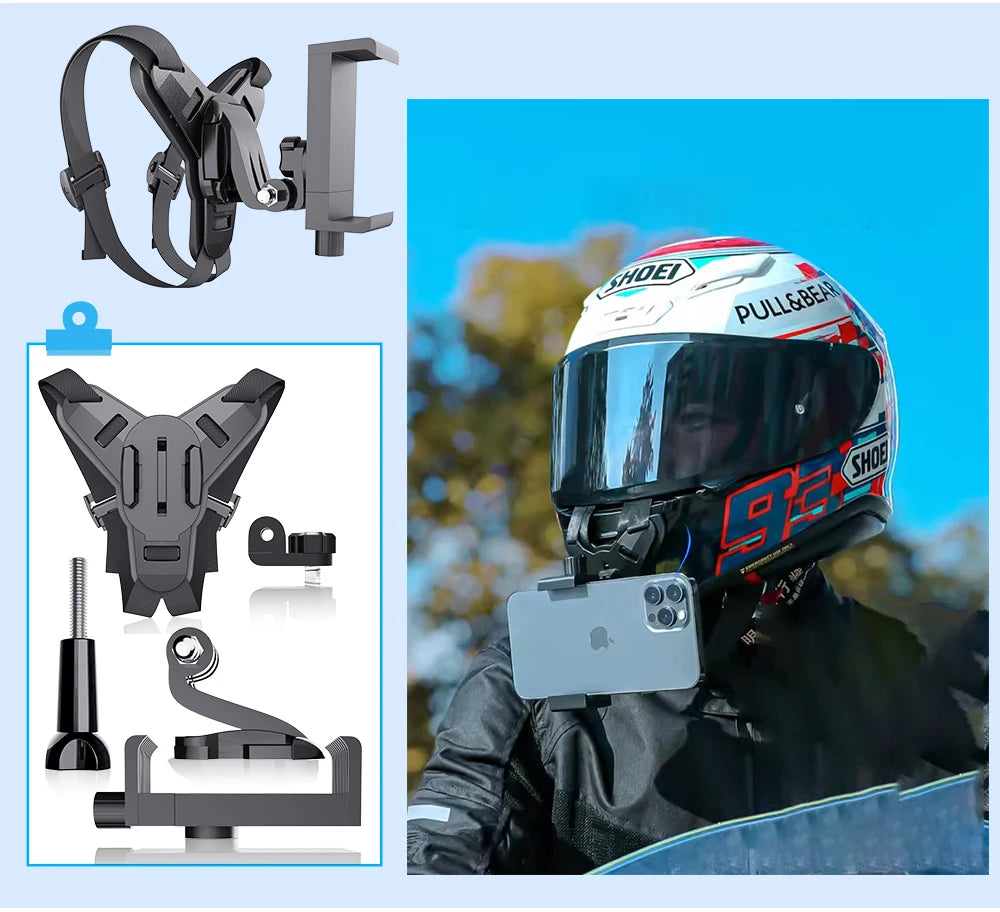 Motorcycle Helmet Phone Stand Mount Holder For GoPro Hero Insta360 Action Sports Camera Holder Motorcycle Camera Accessories