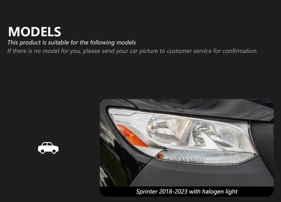 AKD Head Lamp for Benz Sprinter LED Headlight 2018-2023 Headlights Sprinter DRL Turn Signal High Beam Angel Eye Projector Lens