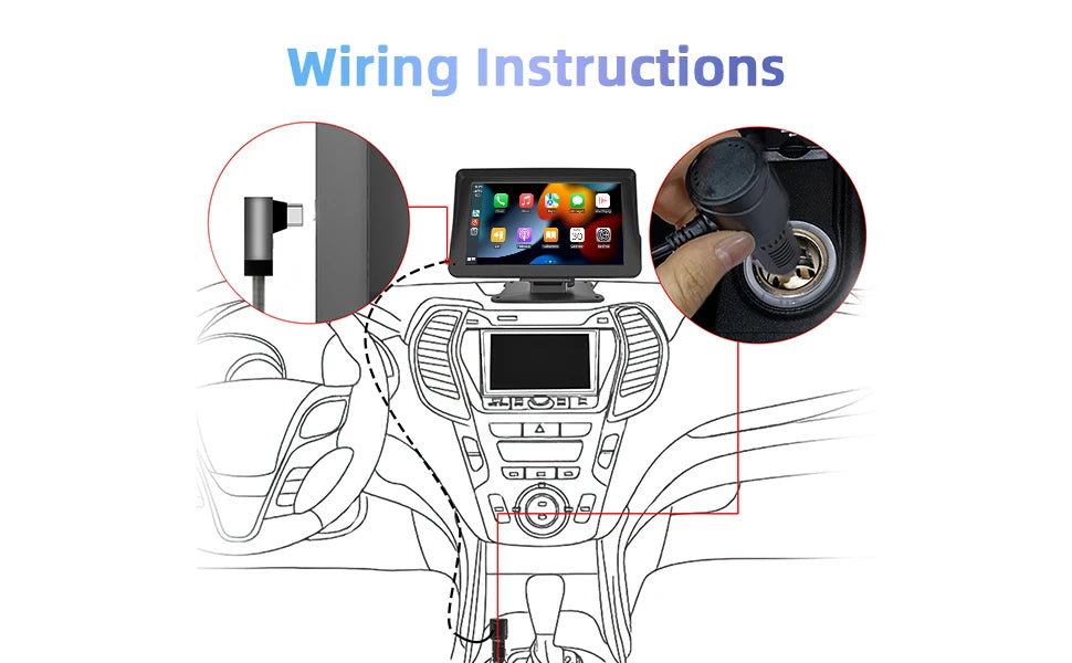 7inch Universal Car Radio Automotive Multimedia Video Player Wireless Carplay Android Auto Touch Screen BT AUX Smart Car Systems