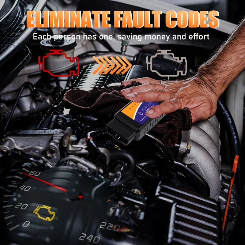 Wireless Obd2 Scanner - Full System Scan, Emission Test, Real-Time Data Analysis, Compatible with Android and Ios, No Battery Required, Obd-Ii Interface Car Diagnostic Tool, Suitable for Most Vehicles