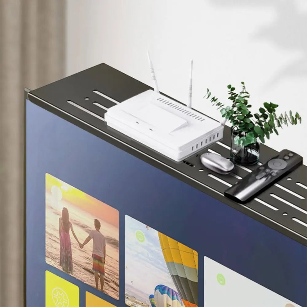 Universal TV Top Shelf Screen Top Storage Rack Monitor Organizer Home Office Computer Router Holder Display Stand Saving Space