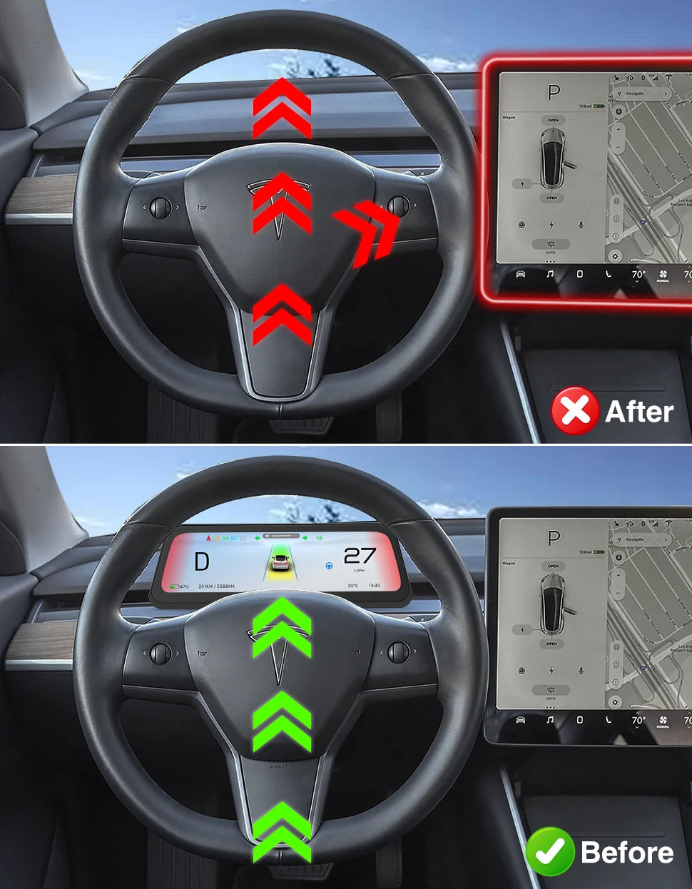 2025 NEW 9.6" Head Up Display for Tesla HUD for Model 3 2016-2023 Y 2020-2024 5-minute Quick Installation Carplay Android AUTO